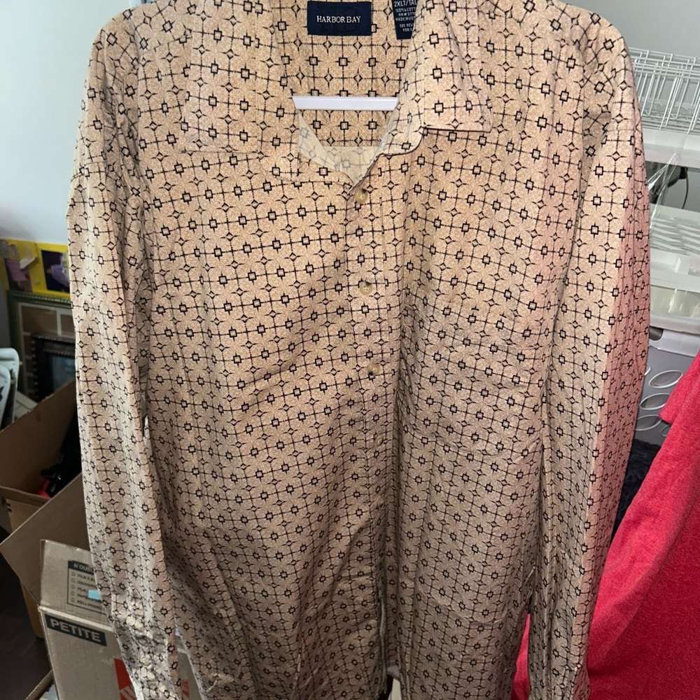 Harbor Bay Button Down Long Sleeve Shirt Size